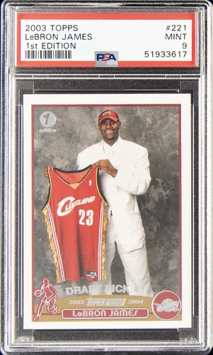 2003 TOPPS 1ST EDITION #221 LEBRON JAMES ROOKIE RC PSA 9