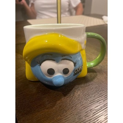 Core Home Smurfette Sculpted Mug The Smurfs Blue Yellow Ceramic Coffee Cup 3D