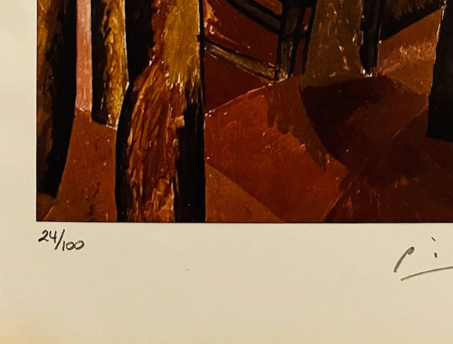Impresión original firmada a mano de Pablo Picasso con certificado de autenticidad y +$3.500 USD tasación Foto 3 de 4
