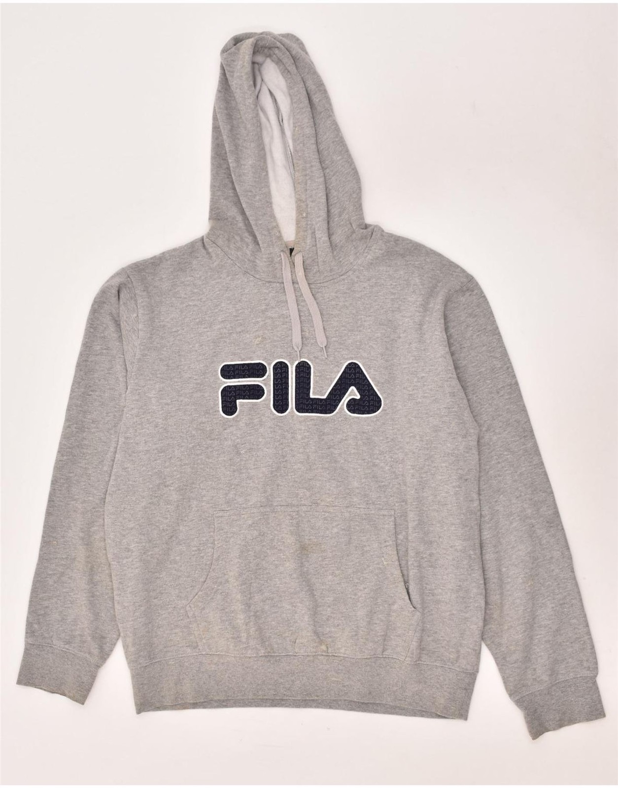 FILA Maglione Uomo Grafico con Cappuccio Grande Grigio Cotone BN12