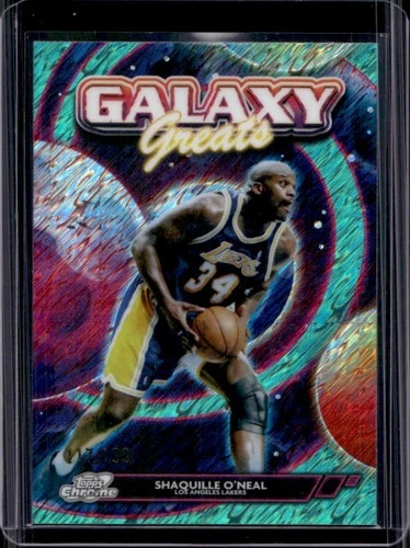 2025-26 Topps Cosmic Chrome Shaquille O'Neal Galaxy Greats Aqua Refractor #/199