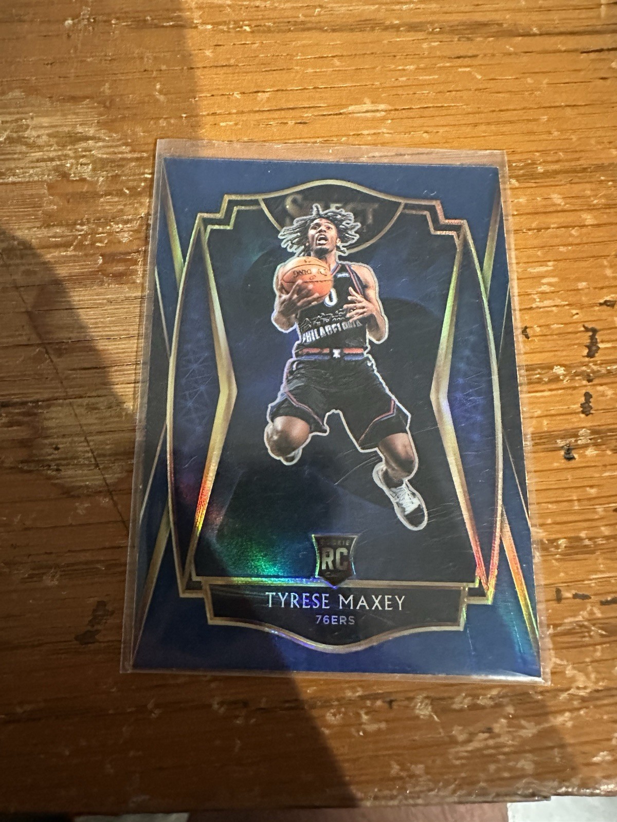 2020-21 Panini Select NBA #174 Tyrese Maxey Silver Blue Prizm Premier RC