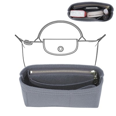 Felt Purse Organizer Insert Compatible with Longchamp Mini Bags, Bag Insert f...