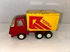 Vintage Tonka Mini Delivery Box Dump Truck 5” Red And Yellow 1970’s TOY
