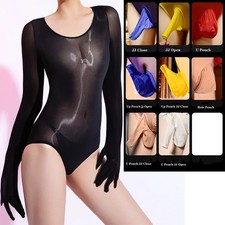 10Styles High Cut Bodysuit Oil Glossy Shiny Tights Shapping Leotard Underwear