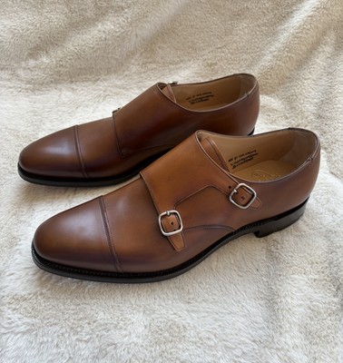 CHURCH'S BICESTER WALNUT BURNISHED LEATHER DOUBLE MONK SHOES UK