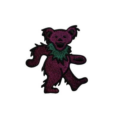 2 Inch Purple Grateful Dead Dancing Bear Embroidered Iron On Patch -  147-S