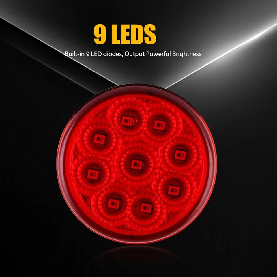 5X 2 pulgadas redondas rojas 9 luces de separación laterales LED para Ford Ranger 2019-2023 Foto 4 de 4