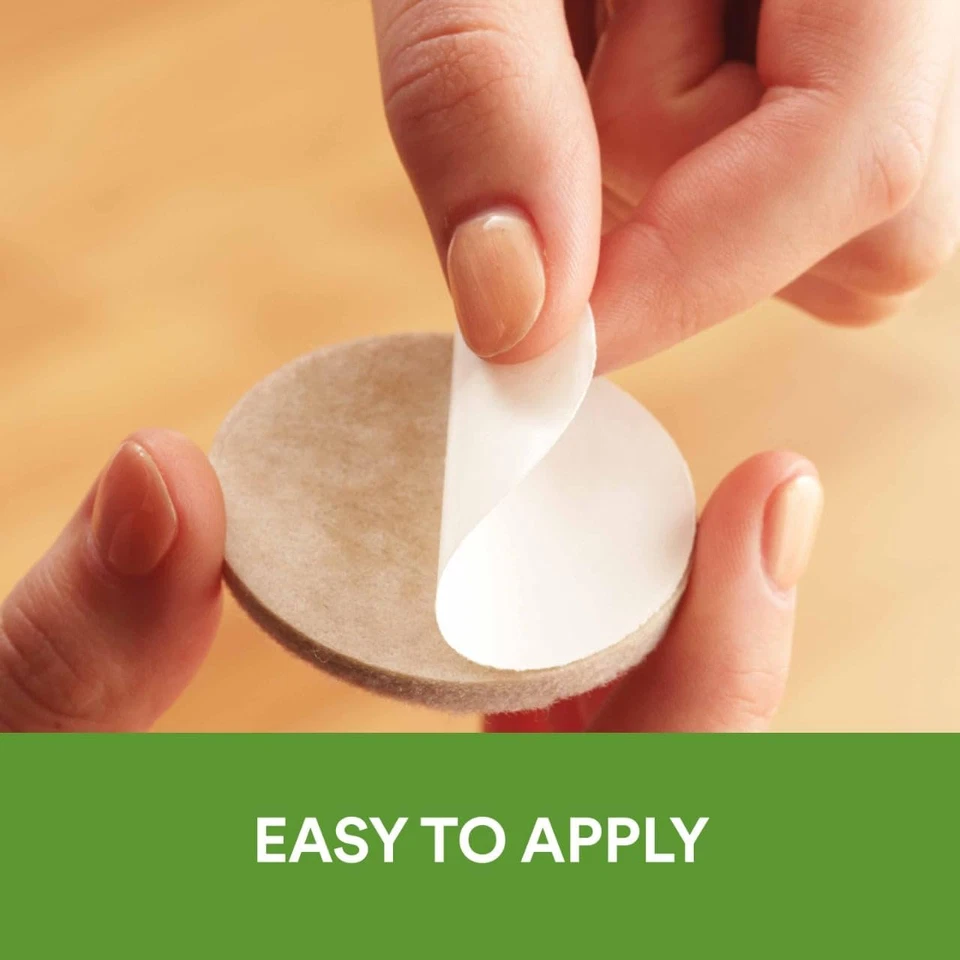 162 peças almofadas de feltro para móveis de pisos de madeira, protetores autoaderentes, bege - Imagem 3 de 4