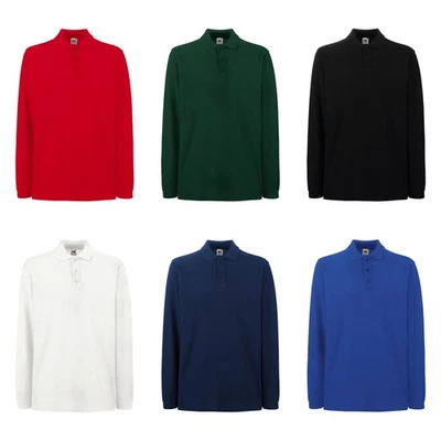FRUIT OF THE LOOM Premium Longsleeve Polo Langarm Cotton S-3XL 63-310 NEU - Bild 1 von 2