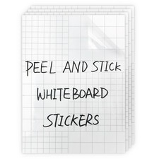 T W SAME FILM 4 Pcs Dry Erase Board Sticker- 8.3 x 11.7 in 4 Pack , Clear