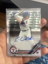 Eli White 2019 1st Bowman Chrome Prospects Autograph #CPAEW Rangers Braves