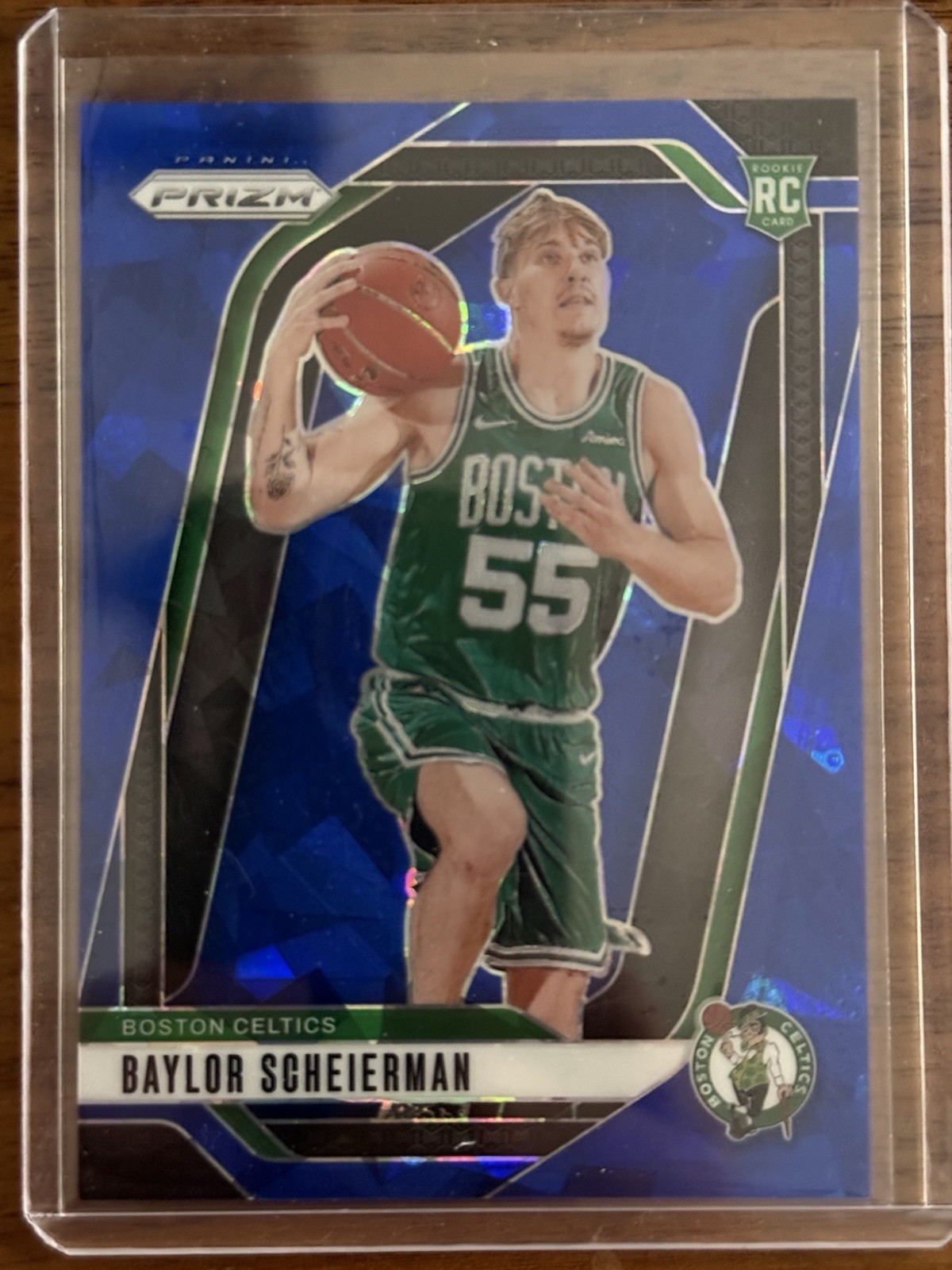 2024-25 PANINI PRIZM 236 BAYLOR SCHEIERMAN RC BLUE CRACKED ICE 101/125 CELTICS