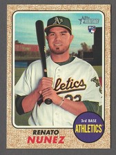 RENATO NUNEZ 2017 Topps Heritage BRIGHT YELLOW BACK RC #599 Rookie Card PR /25. rookie card picture