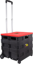 Quik Cart Collapsible Rolling Crate on Wheels for Teachers Tote Basket 80 Lbs Ca