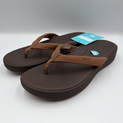 REEF Cushion Cloud Flip Flops Sandals - Women's - Espresso **NEW**