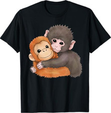 Cute Baby Monkey Named Punch Plush Hugging T-Shirt