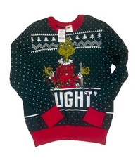 The Grinch ugly Christmas sweater Size Large   Naughty  NWT Green
