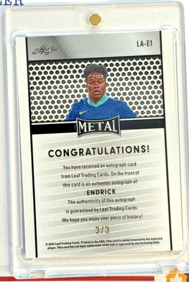 2024 Leaf Metal ENDRICK Rookie Auto 3 /3 Brazil Autograph | eBay