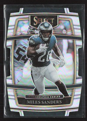 2021 Panini Select #28 Miles Sanders Silver Prizm Die Cut Eagles (P)