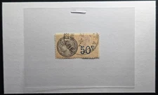 France - 1920s Fiscal Revenue Not Scott Listed Ceres 50c Blue Surcharge - Stamp