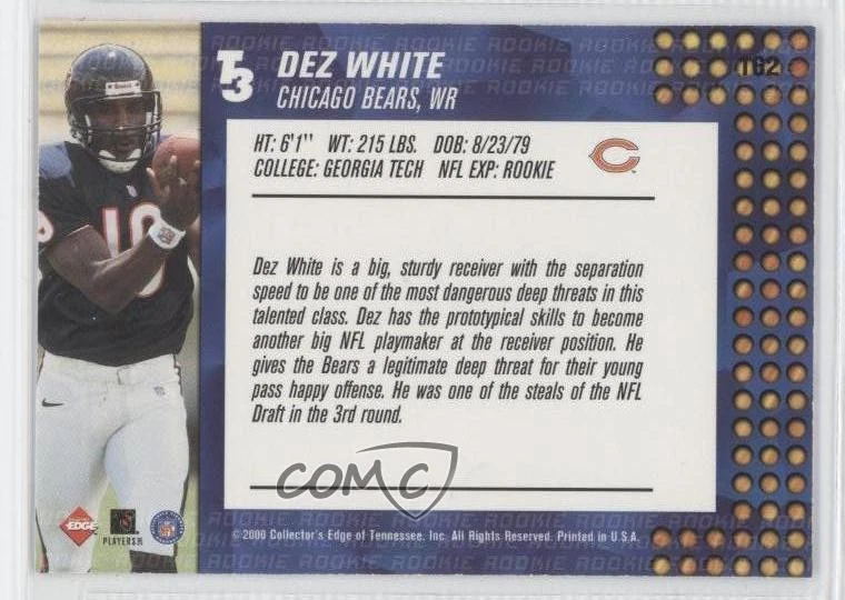 2000 Collector's Edge T3 Retail Dez White #162 Rookie RC - Image 2 of 2