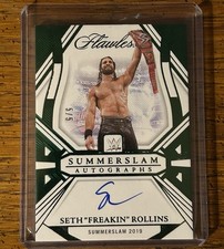 2024 Panini Flawless WWE Seth “Freakin” Rollins Summer Slam Auto 5/5 Bookend