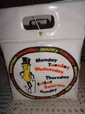 VTG Mr. Peanut Planters Peanuts Snap Pak Tote Bag 1979 Vinyl Cooler Lunch Bag
