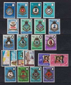 Ascension - 6 Mint, NH sets, Naval Arms, cat. $ 31.30