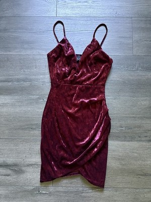 Windsor Womens Burgundy Velvet Sleeveless Mini Dress Homecoming Party Size XS