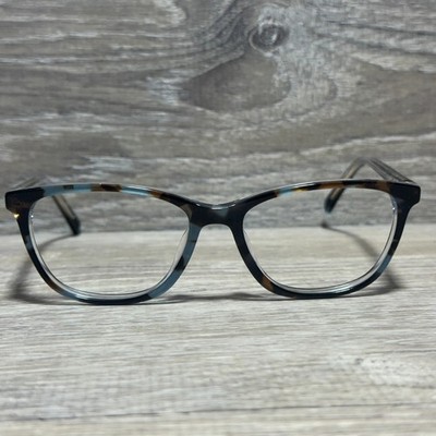 Ellen Tracy Pamplona Teal Tortoise Laminate Eyeglass Full Frame 50-15 130mm