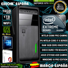 Ordenador Gaming Pc Intel i7X 16GB DDR3 1TB GTX1650 4GB Windows 10 Sobremesa