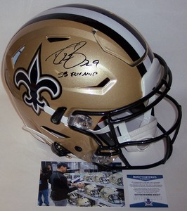 drew brees signed full size helmet