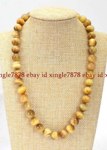 6mm-10mm 100% Natural Multicolor Tiger's Eye Gemstone Beads Necklace 14-36 in - Picture 10 of 20
