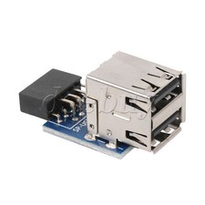 Motherboard 9 Pin USB Pin header to 2 Layer Type USB 2.0 A Female Ports Adapter