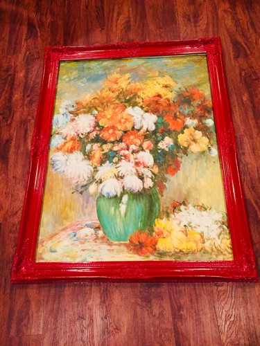 Vase of Chry Santhemums -Oil Painting reproduction -Canvas unframed no.1 - Picture 9 of 11