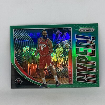 James Harden Green Prizm HYPED! Insert 2019-20 Panini Prizm Basketball #5 Mint