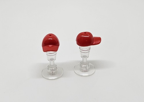 Lego Baseball Cap RED 6032178 Curved Peak MINIFIGURE ACCESSORY NEW X2 (B13) - Picture 2 of 2