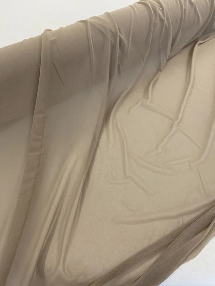 Mesh Taupe Meterware Stoff Nylon 4-Wege-Stretch Spandex Netzstoff weich 150cm - Bild 3 von 4
