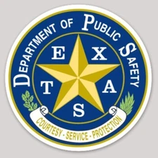 4 Inch Non-Reflective Texas Department Of Public Safety Logo Sticker Decal
