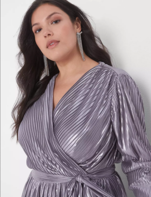 lane bryant silver dress Lane Bryant Sz. 18 / 20 Womans Purple Silver Black Metallic Glitter Formal Dress