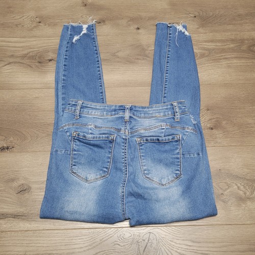 Wax Jeans Womens 27 Butt I Love You Jeans Blue Skinny Mid Rise Stretch