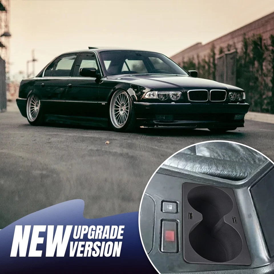For BMW E38 Cup Holders with 24W USB Charger for 7-Series 740i 740iL 750iL 95-01 - Imagem 2 de 4