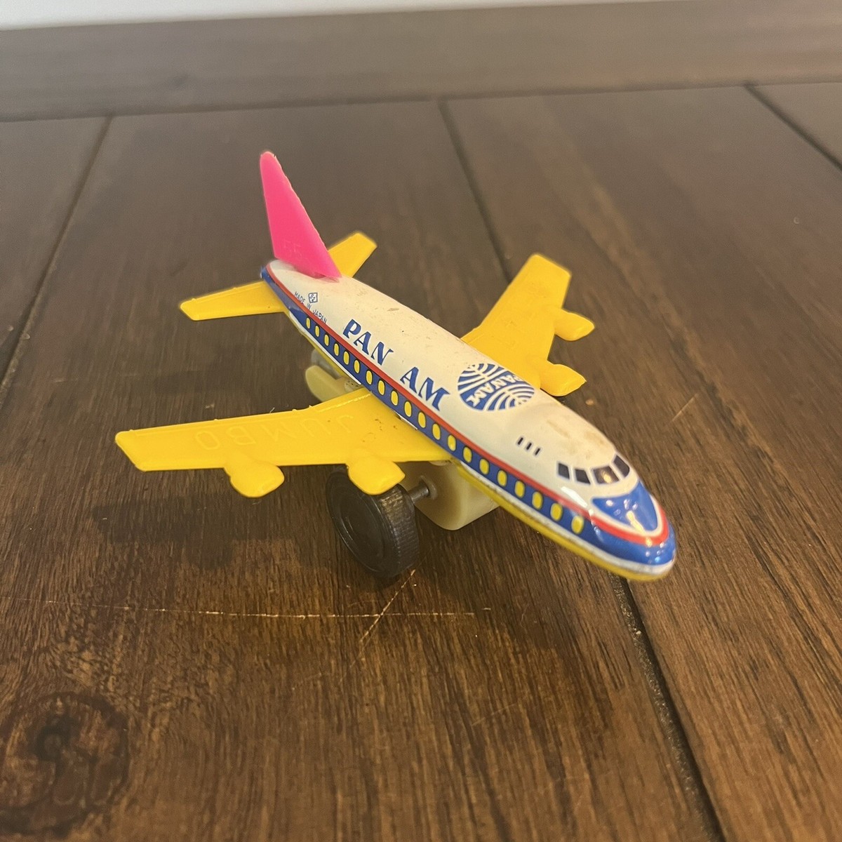【レトロ】MATE JUMBO747 Vintage Pan Am Jumbo B-747 Toy Plastic Tin 3.5