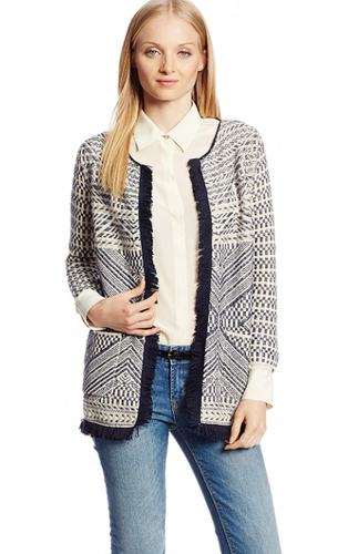 Lucky Brand Fringe Natural Blue Woven 