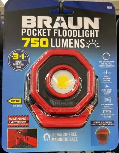 Proyector LED SUPER BRILLANTE MARRÓN 750 lúmenes recargable ultracompacto magnético - Imagen 1 de 5