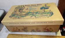 Vintage Mother Goose kids Shoe Box Only box is EMPTY great graphics  colors