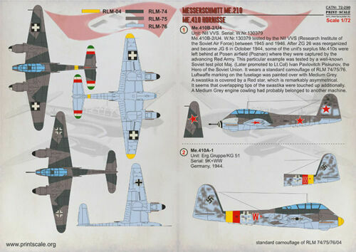 Druckwaage 72-298 Messerschmitt Me.210 Me.410 Hornisse - Maßstab 1/72 - Bild 8 von 12