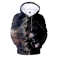 LION Hooded 3D Print Fashion Hoodie Sweater Pullover Top