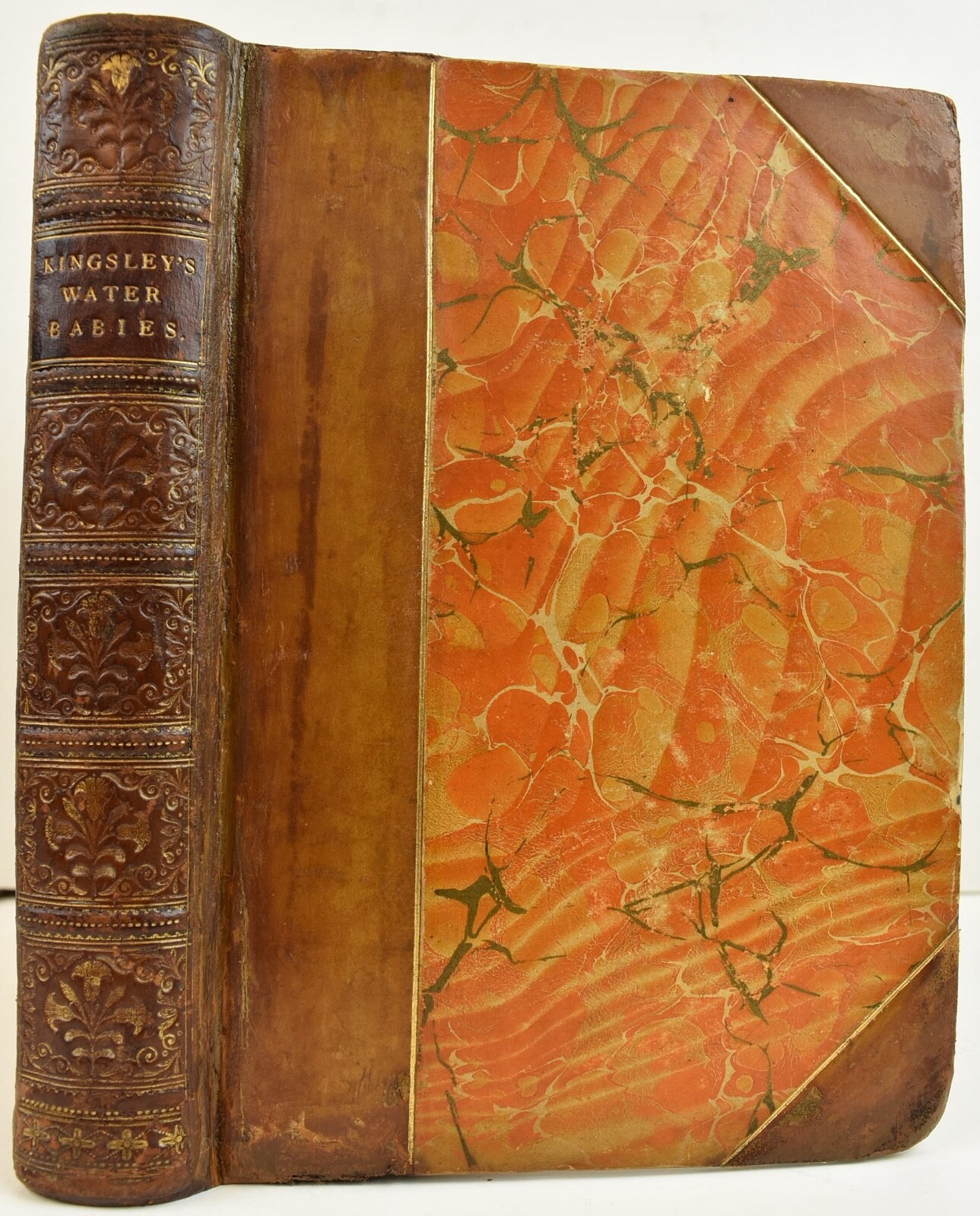 1864 CHARLES KINGSLEY THE WATER-BABIES 1st Illust Edition Leather restored VG